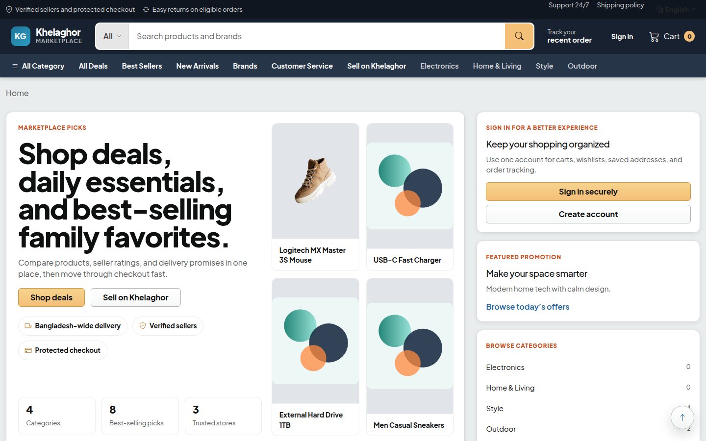 Khelaghor — Multi-vendor Marketplace